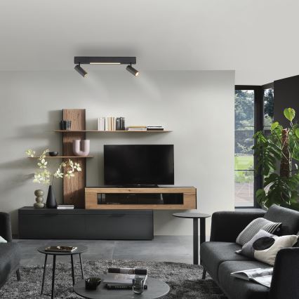 Schöner Wohnen 11793-18 - Faretto LED DANTE 2xGU10/10W/230V + LED/7,2W nero