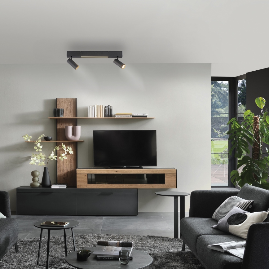 Schöner Wohnen 11793-18 - Faretto LED DANTE 2xGU10/10W/230V + LED/7,2W nero