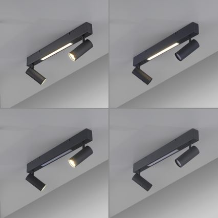 Schöner Wohnen 11793-18 - Faretto LED DANTE 2xGU10/10W/230V + LED/7,2W nero