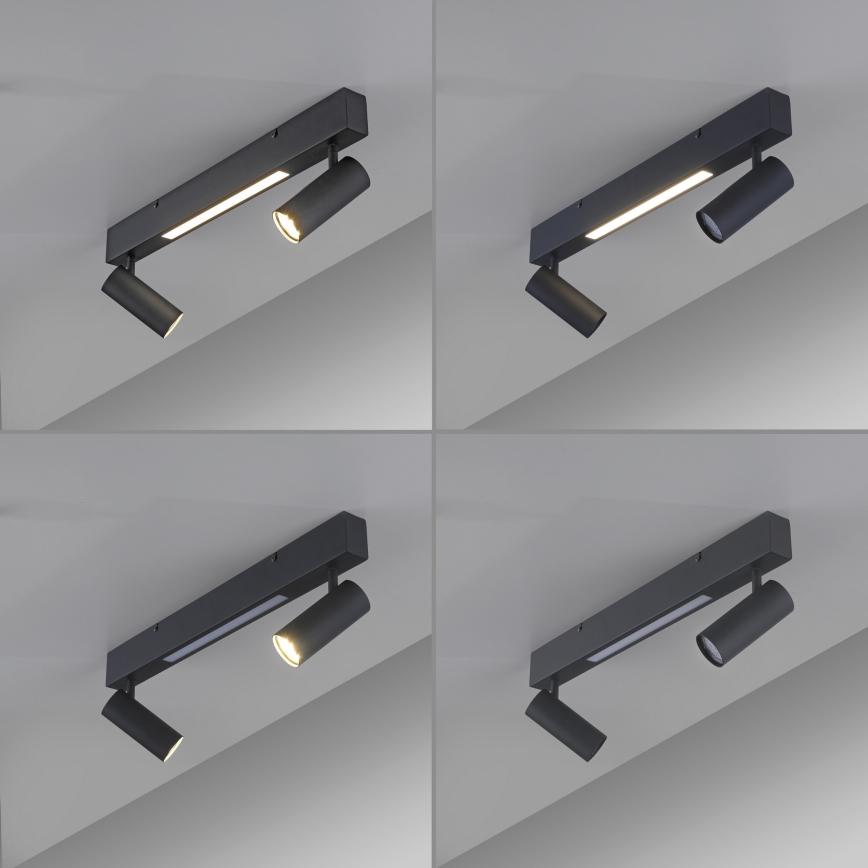 Schöner Wohnen 11793-18 - Faretto LED DANTE 2xGU10/10W/230V + LED/7,2W nero