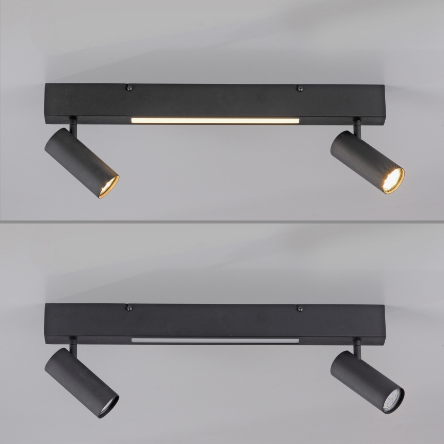 Schöner Wohnen 11793-18 - Faretto LED DANTE 2xGU10/10W/230V + LED/7,2W nero