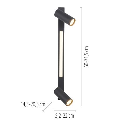 Schöner Wohnen 11793-18 - Faretto LED DANTE 2xGU10/10W/230V + LED/7,2W nero