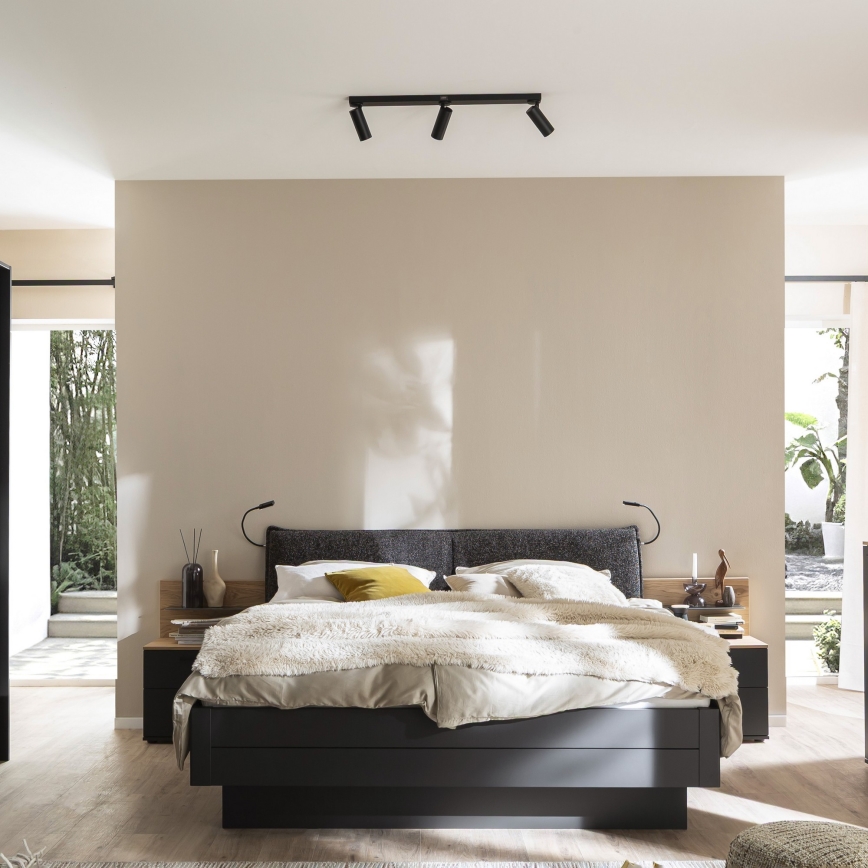 Schöner Wohnen 11794-18 - Faretto LED DANTE 3x GU10/10W/230V + LED/14,4W nero