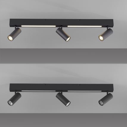 Schöner Wohnen 11794-18 - Faretto LED DANTE 3x GU10/10W/230V + LED/14,4W nero