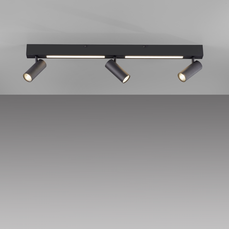 Schöner Wohnen 11794-18 - Faretto LED DANTE 3x GU10/10W/230V + LED/14,4W nero