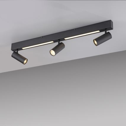 Schöner Wohnen 11794-18 - Faretto LED DANTE 3x GU10/10W/230V + LED/14,4W nero