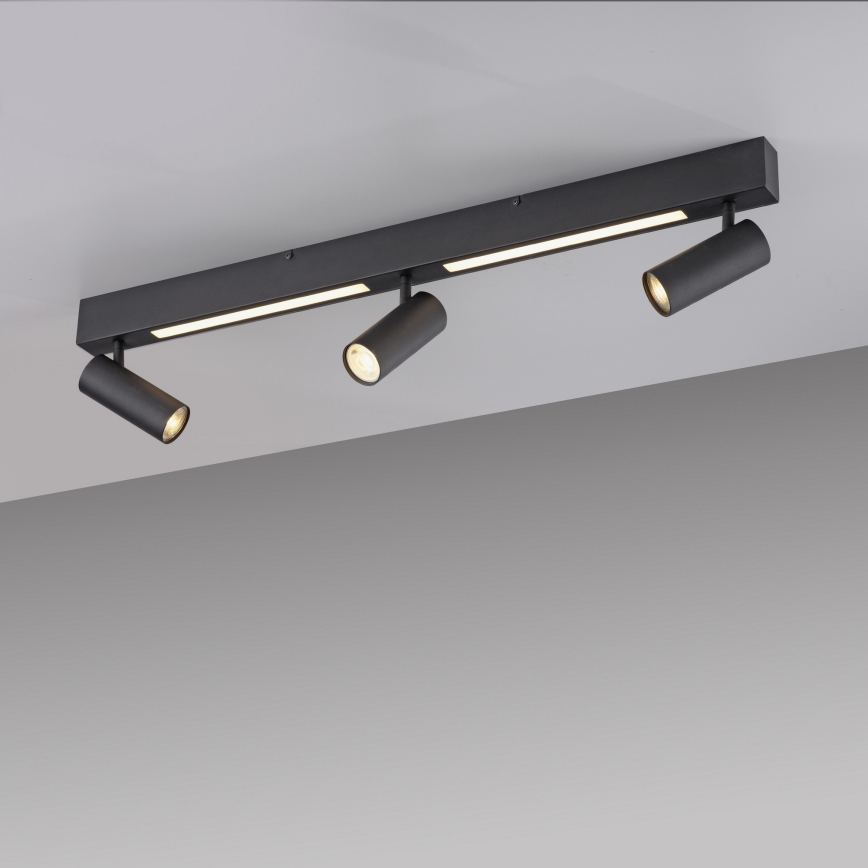 Schöner Wohnen 11794-18 - Faretto LED DANTE 3x GU10/10W/230V + LED/14,4W nero