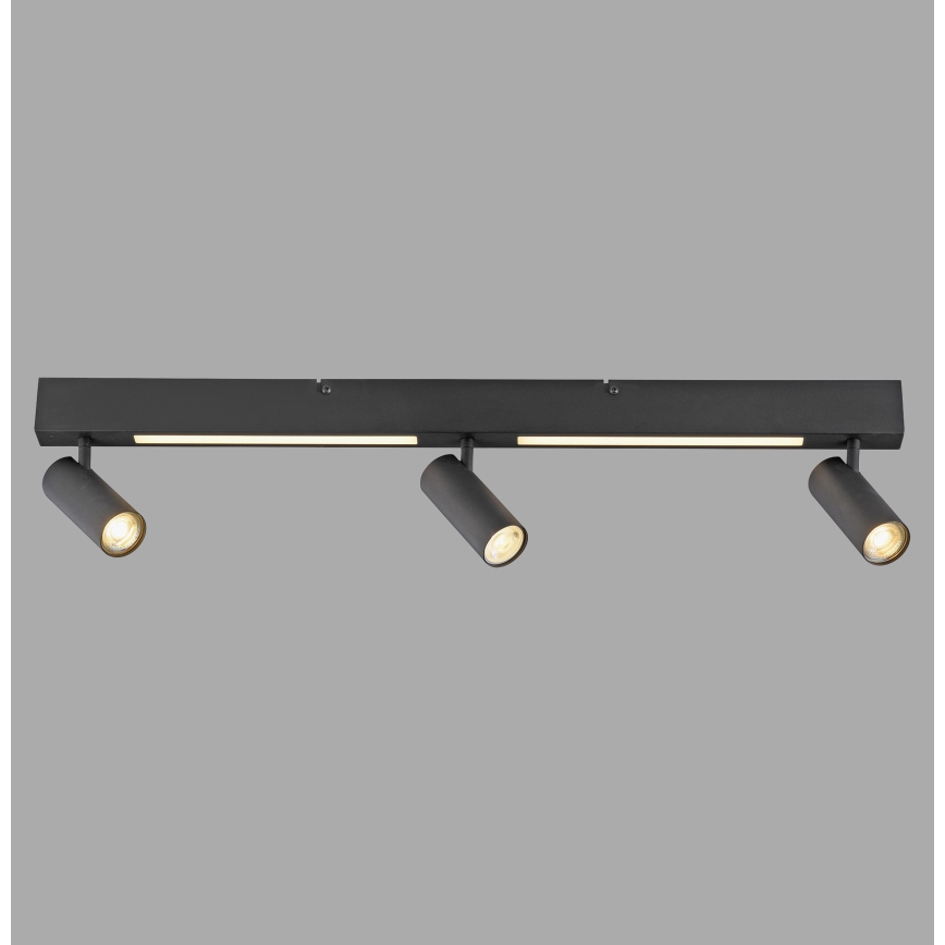 Schöner Wohnen 11794-18 - Faretto LED DANTE 3x GU10/10W/230V + LED/14,4W nero