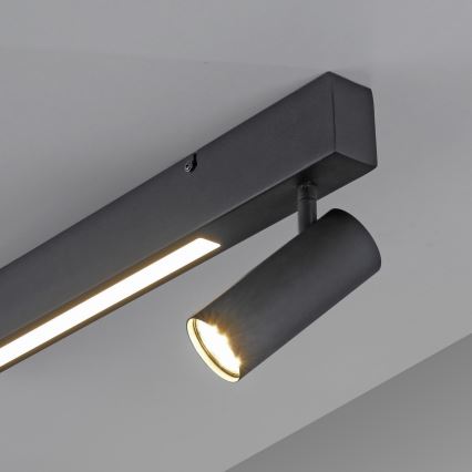 Schöner Wohnen 11794-18 - Faretto LED DANTE 3x GU10/10W/230V + LED/14,4W nero