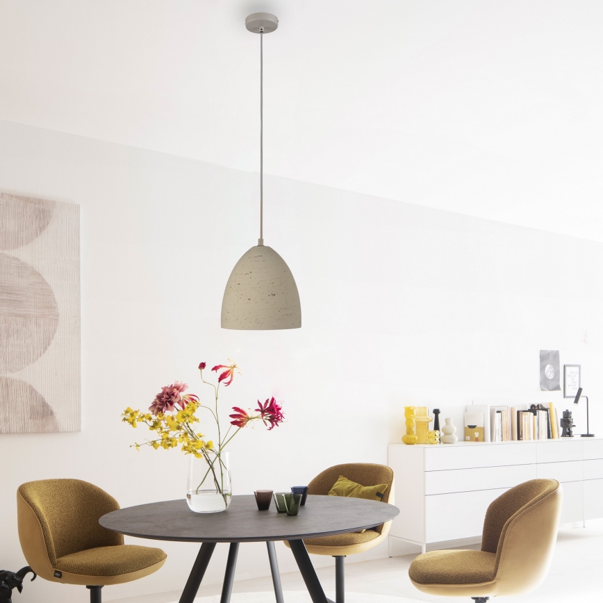 Schöner Wohnen 12540-42 - Lampada a sospensione su cavo TRAVENTA 1xE27/40W/230V Ø 21 cm cemento