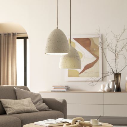 Schöner Wohnen 12540-42 - Lampada a sospensione su cavo TRAVENTA 1xE27/40W/230V Ø 21 cm cemento