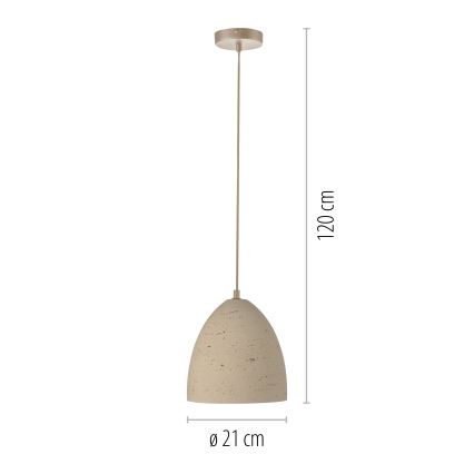 Schöner Wohnen 12540-42 - Lampada a sospensione su cavo TRAVENTA 1xE27/40W/230V Ø 21 cm cemento