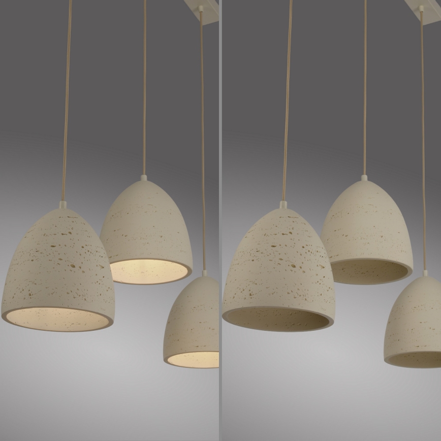 Schöner Wohnen 12541-42 - Lampada a sospensione su cavo TRAVENTA 3xE27/40W/230V in cemento