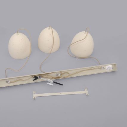 Schöner Wohnen 12541-42 - Lampada a sospensione su cavo TRAVENTA 3xE27/40W/230V in cemento