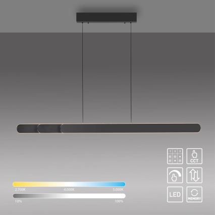 Schöner Wohnen 12577-18 - Lampadario LED dimmerabile a sospensione con cavo ADRIANA ROUND 2xLED/24W/230V 2700/3000/3500/4000/5000K 160 cm nero
