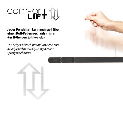 Schöner Wohnen 12577-18 - Lampadario LED dimmerabile a sospensione con cavo ADRIANA ROUND 2xLED/24W/230V 2700/3000/3500/4000/5000K 160 cm nero