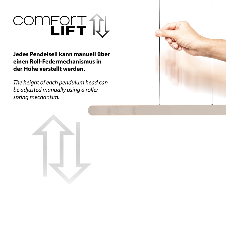 Schöner Wohnen 12577-39 - Lampada a sospensione LED dimmerabile su cavo ADRIANA ROUND 2xLED/24W/230V 2700/3000/3500/4000/5000K 160 cm grigio