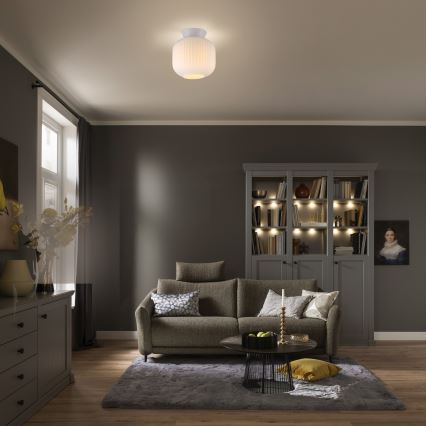 Schöner Wohnen 13574-16 - Plafoniera NAMI 1xE27/25W/230V Ø 20 cm bianca