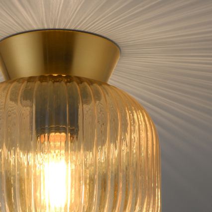 Schöner Wohnen 13574-27 - Plafoniera NAMI 1xE27/25W/230V Ø 20 cm dorato/beige/fumé