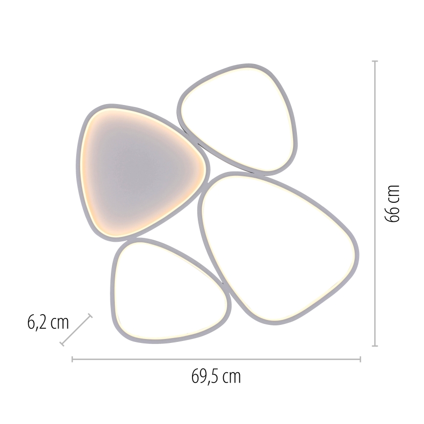 Schöner Wohnen 14038-16 - Plafoniera a LED dimmerabile PEBBLES LED/35,5W/230V bianca