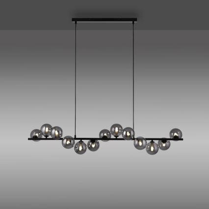 Schöner Wohnen 14504-18 - Lampadario LED sospeso su cavo DUBAI 13xG9/3W/230V nero/fumé
