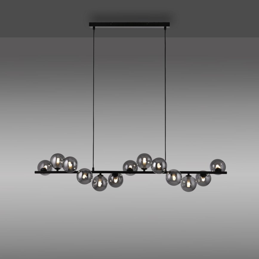 Schöner Wohnen 14504-18 - Lampadario LED sospeso su cavo DUBAI 13xG9/3W/230V nero/fumé