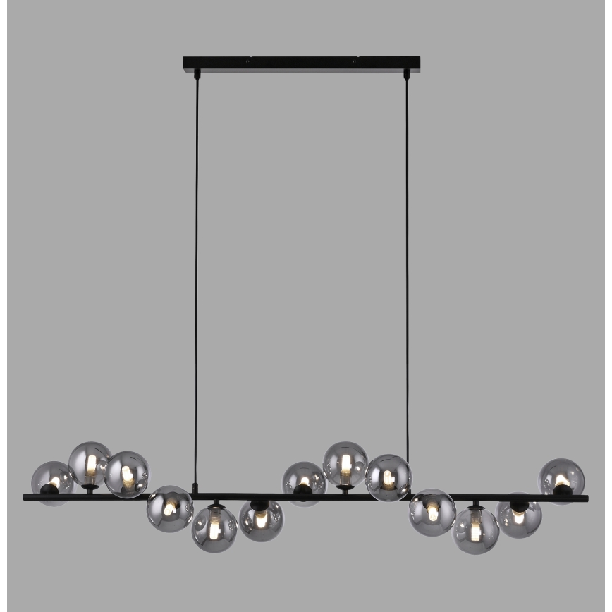 Schöner Wohnen 14504-18 - Lampadario LED sospeso su cavo DUBAI 13xG9/3W/230V nero/fumé