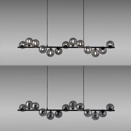 Schöner Wohnen 14504-18 - Lampadario LED sospeso su cavo DUBAI 13xG9/3W/230V nero/fumé