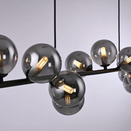 Schöner Wohnen 14504-18 - Lampadario LED sospeso su cavo DUBAI 13xG9/3W/230V nero/fumé