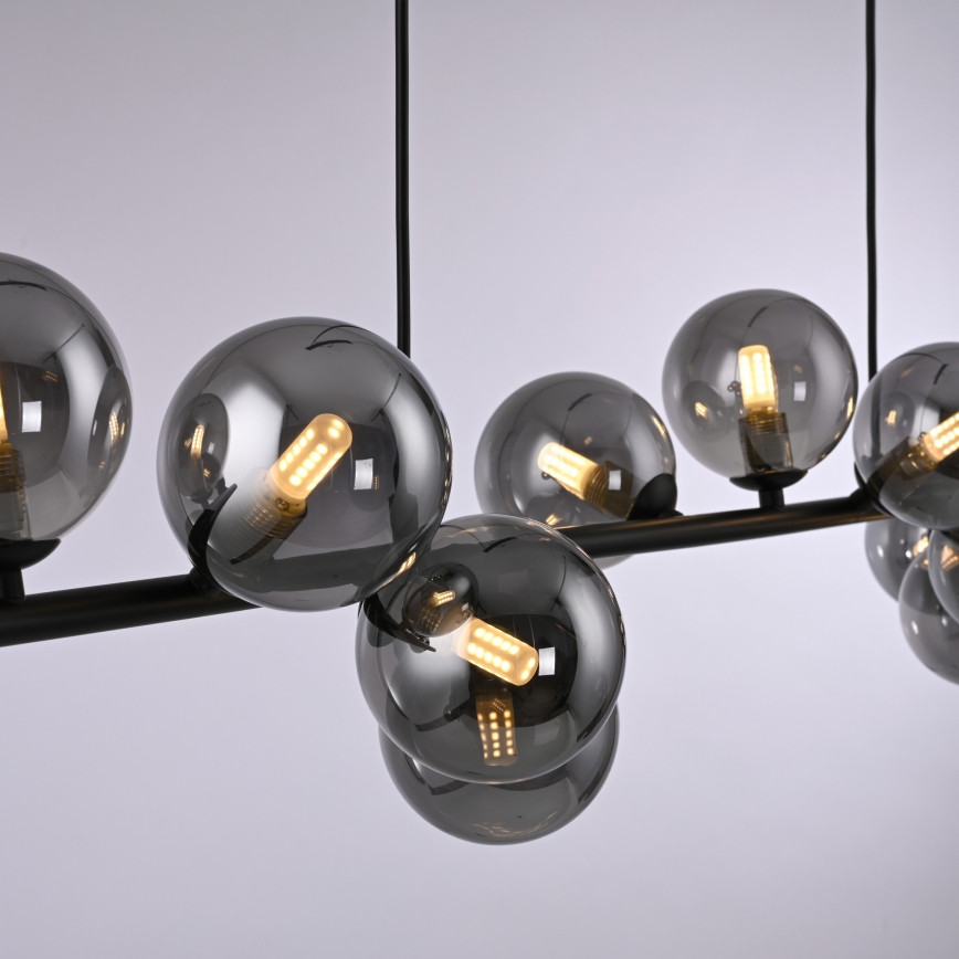 Schöner Wohnen 14504-18 - Lampadario LED sospeso su cavo DUBAI 13xG9/3W/230V nero/fumé