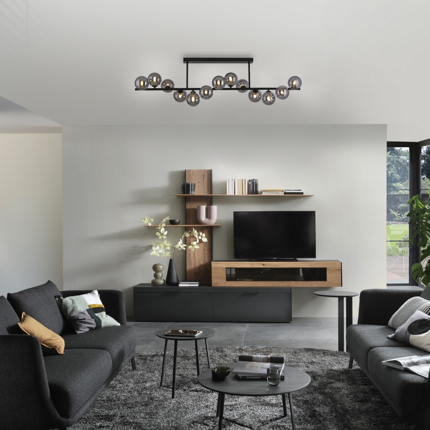 Schöner Wohnen 14505-18 - Lampadario LED a stelo DUBAI 13xG9/3W/230V nero/fumé