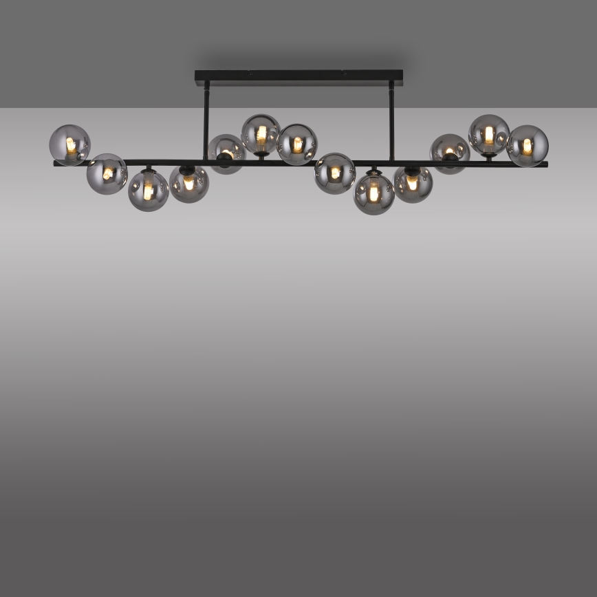 Schöner Wohnen 14505-18 - Lampadario LED a stelo DUBAI 13xG9/3W/230V nero/fumé