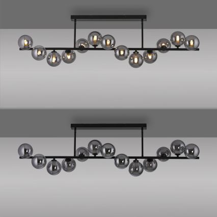Schöner Wohnen 14505-18 - Lampadario LED a stelo DUBAI 13xG9/3W/230V nero/fumé