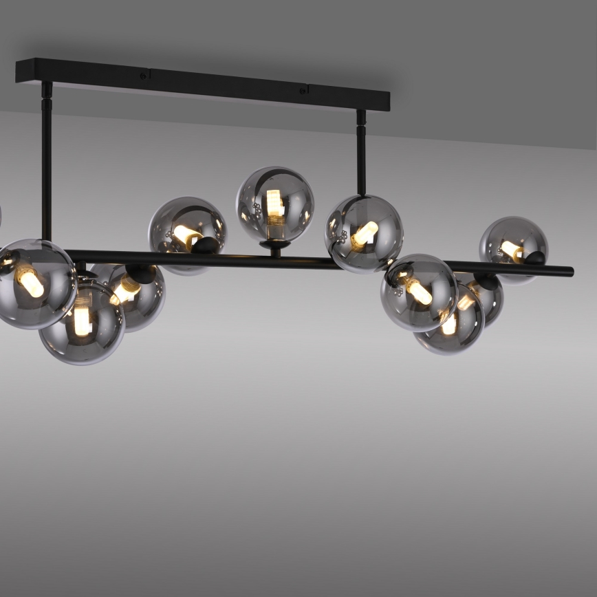 Schöner Wohnen 14505-18 - Lampadario LED a stelo DUBAI 13xG9/3W/230V nero/fumé
