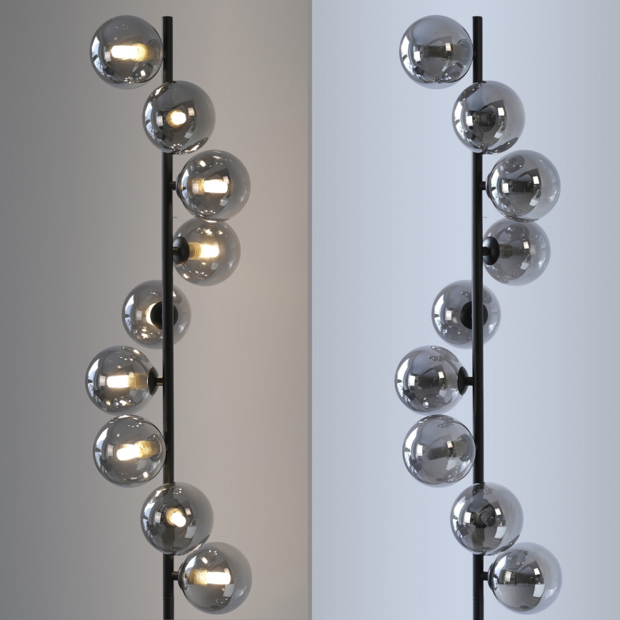 Schöner Wohnen 14506-18 - Lampada da terra LED DUBAI 9xG9/3W/230V nero/fumé