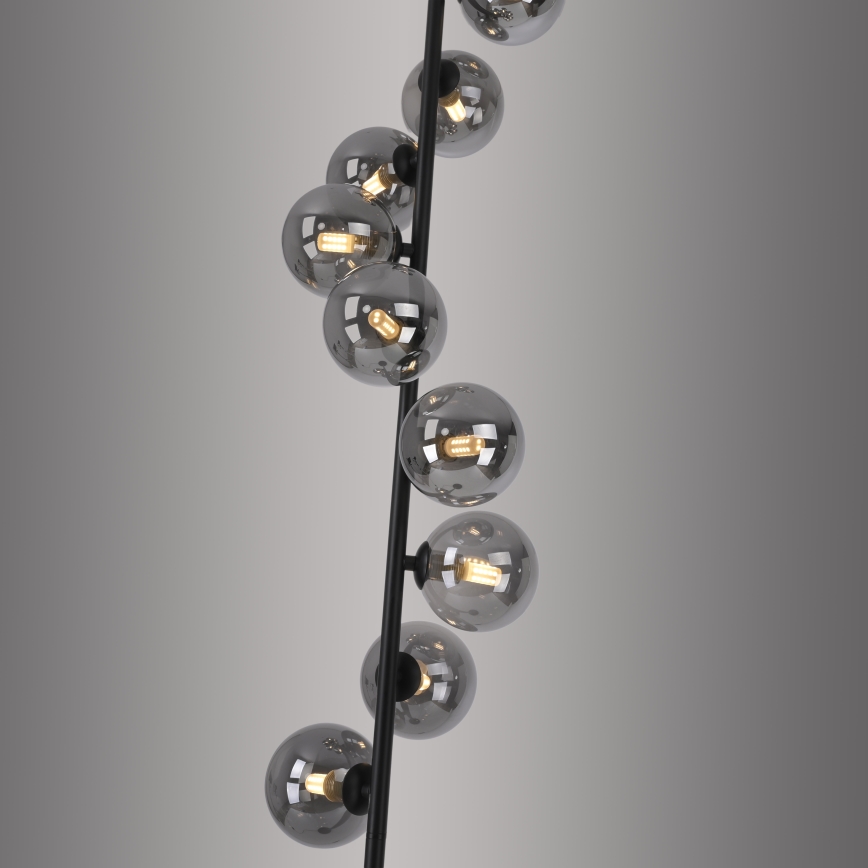 Schöner Wohnen 14506-18 - Lampada da terra LED DUBAI 9xG9/3W/230V nero/fumé