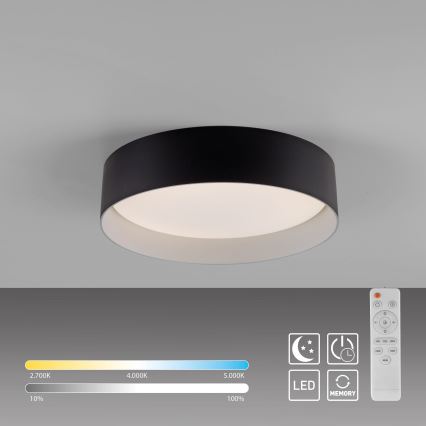 Schöner Wohnen 14593-18 - Plafoniera LED dimmerabile TAVOLI LED/10W/230V 2700-6500K Ø 28,5 cm nera + telecomando
