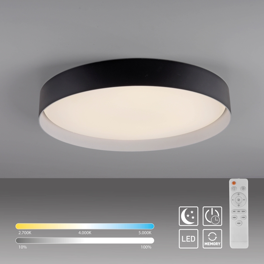 Schöner Wohnen 14595-18 - Plafoniera dimmerabile a LED TAVOLI LED/34W/230V 2700-6500K Ø 49 cm nero + telecomando