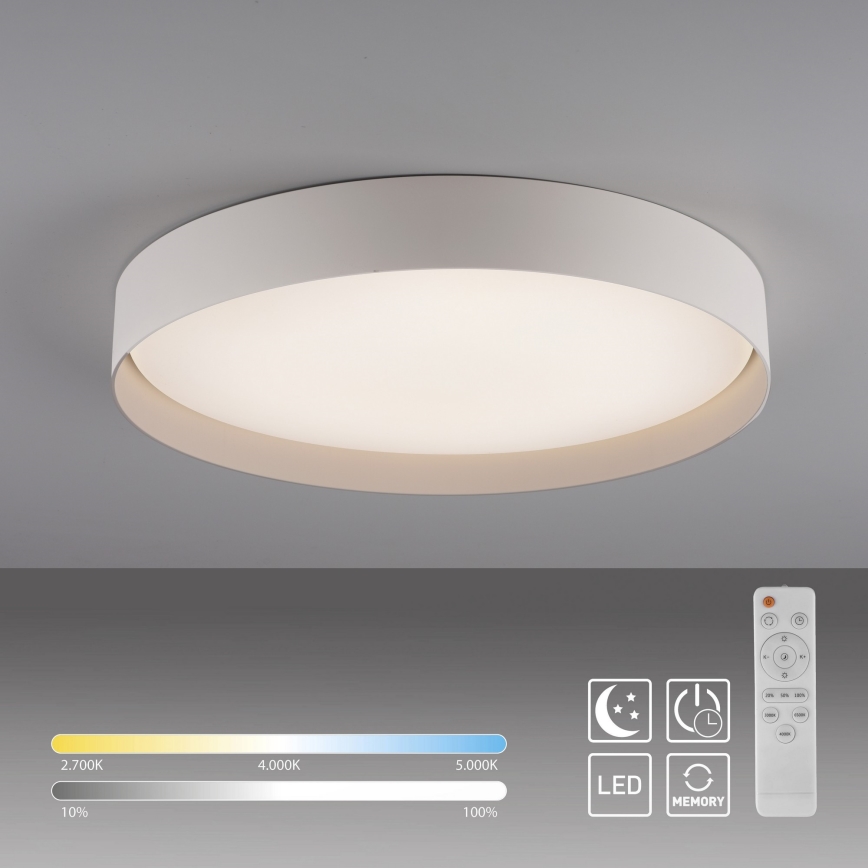 Schöner Wohnen 14595-39 - Plafoniera LED dimmerabile TAVOLI LED/34W/230V 2700-6500K Ø 49 cm grigia + telecomando