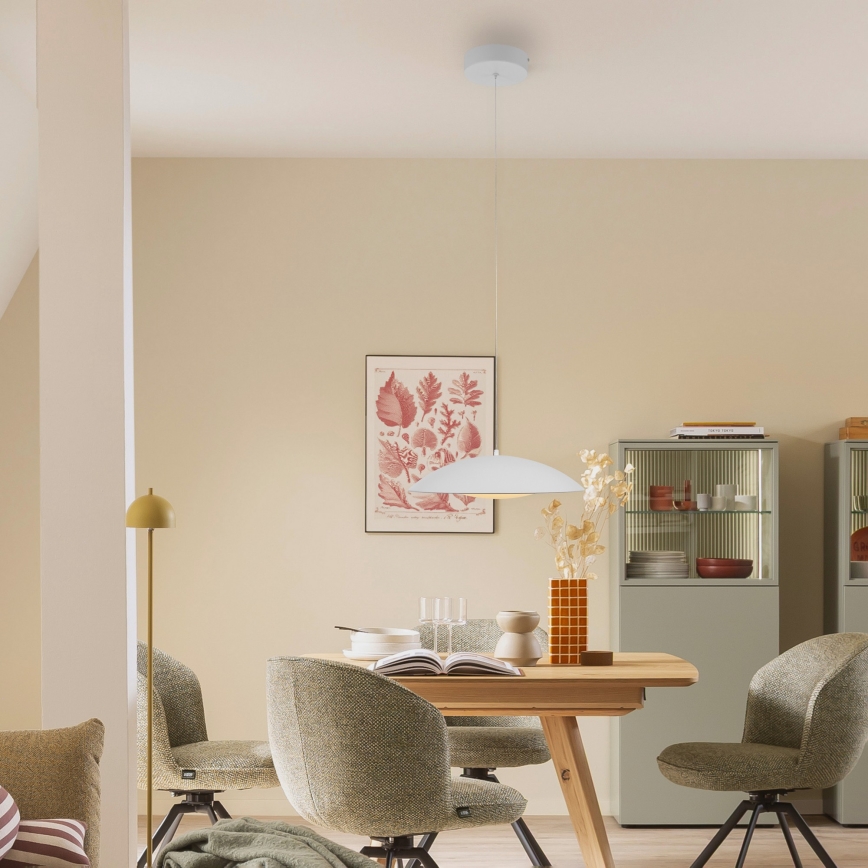 Schöner Wohnen 14606-16 - Lampadario sospeso dimmerabile su cavo LENTE LED/17W/230V Ø 40 cm bianco