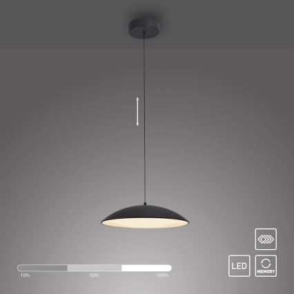 Schöner Wohnen 14606-18 - Lampada a sospensione dimmerabile con cavo LENTE LED/17W/230V Ø 40 cm nero