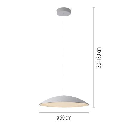 Schöner Wohnen 14607-16 - sospensione dimmerabile su cavo LENTE LED/23W/230V Ø 50 cm bianco