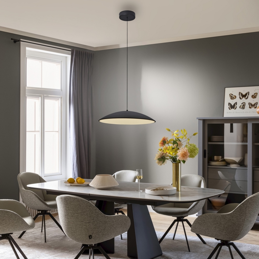 Schöner Wohnen 14607-18 - Lampadario dimmerabile a sospensione su cavo LENTE LED/23W/230V Ø 50 cm nero