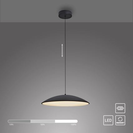 Schöner Wohnen 14607-18 - Lampadario dimmerabile a sospensione su cavo LENTE LED/23W/230V Ø 50 cm nero