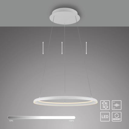 Schöner Wohnen 15570-16 - lampadario sospeso dimmerabile su cavo QUILLO LED/36W/230V Ø 60 cm bianco