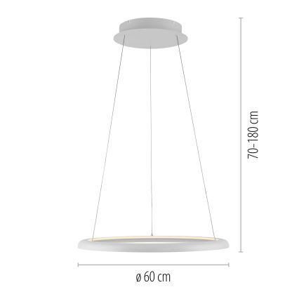 Schöner Wohnen 15570-16 - lampadario sospeso dimmerabile su cavo QUILLO LED/36W/230V Ø 60 cm bianco