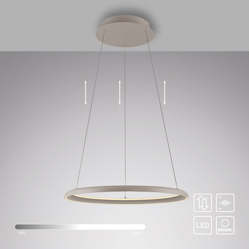 Schöner Wohnen 15570-39 - Lampada a sospensione dimmerabile con cavo QUILLO LED/36W/230V, Ø 60 cm, grigio