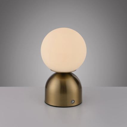 Schöner Wohnen 19218-12 - Lampada da tavolo ricaricabile dimmerabile a sfioramento RUDI LED/1,2W/5V 3000-6000K 1200 mAh dorata