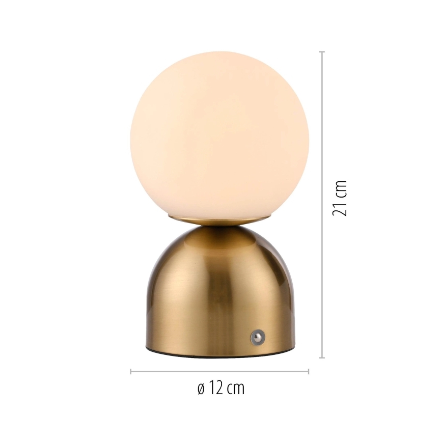 Schöner Wohnen 19218-12 - Lampada da tavolo ricaricabile dimmerabile a sfioramento RUDI LED/1,2W/5V 3000-6000K 1200 mAh dorata