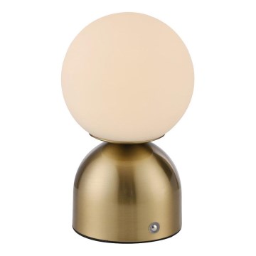 Schöner Wohnen 19218-12 - Lampada da tavolo ricaricabile dimmerabile a sfioramento RUDI LED/1,2W/5V 3000-6000K 1200 mAh dorata